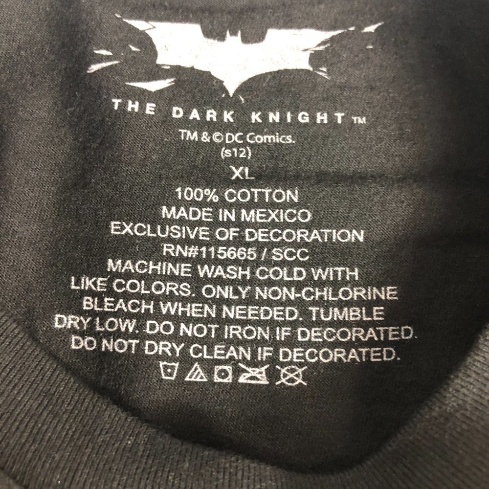 The Dark Night Shirt Men Extra Large Black Big Graphic Print T Shirt Batman 2008 - Picture 5 of 8